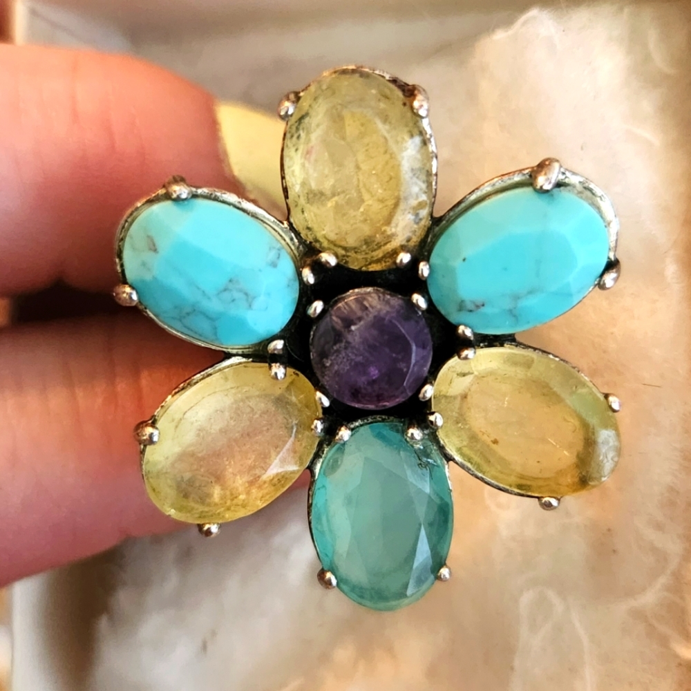 Lucky Brand Flower Power Turquoise Ring